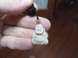 (cj100-6) Buddha GRAY WHITE MARBLE gemstone Pendant carving Buddhist NEC... - £6.75 GBP