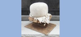 antique victorian WOOD BLOCK HAT FORM STAND FABRIC FELT millinery mould ... - £98.02 GBP