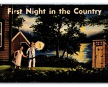 Comic Outhouse Humor First Night in the Country This is It UNP Linen Pos... - $4.90