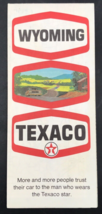 Vintage 1970 Texaco Wyoming Folding Map Gasoline Sky &amp; Fire Chief - £7.46 GBP