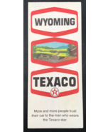 Vintage 1970 Texaco Wyoming Folding Map Gasoline Sky &amp; Fire Chief - £7.41 GBP