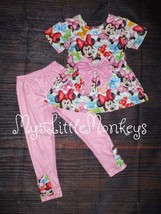 NEW Minnie Mouse Tunic Dress Leggings Girls Boutique Outfit Set - £5.49 GBP+