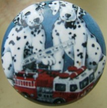 Ceramic Cabinet Knobs Dalmation Pups Fire Truck DOG - £3.63 GBP