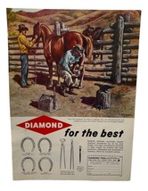 Diamond Tool and Horseshoe Vintage Print Ad 1970 Robert Widmeier Horseshoer - £12.76 GBP