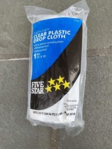 Five Star Lightweight Clear Plastic Drop Cloth 1 Mil 10&#39; x 20&#39; New - £11.60 GBP