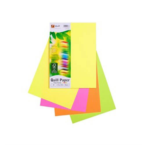 Quill Multioffice Paper 100pk 80gsm A4 (Assorted) - Fluoro - $35.62