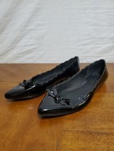 Kate Spade New York Eleni Flex Black Patent Leather Flat Ballet Shoes Bow Sz 8.5 - $45.77