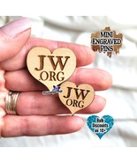 JW.org Engraved Small Wood & Acrylic Heart Wood Pins, Jehovah's Witness Pins - $3.99