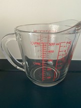 Vintage Anchor Hocking RED 498  2 Cup Measuring Cup D Handle - £7.14 GBP