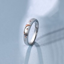 Sun Moon Lover Couple Rings Simple Opening Ring For Couple Men Women Wedding Eng - £9.76 GBP