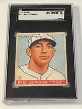 1933 Goudey Walter French #177 SGC Authentic New Slab Vintage MLB Baseball Card* - £67.25 GBP