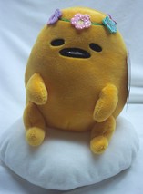Sanrio Soft Gudetama The Lazy Egg W/ Flower Crown 9&quot; Plush Stuffed Toy New - £14.40 GBP