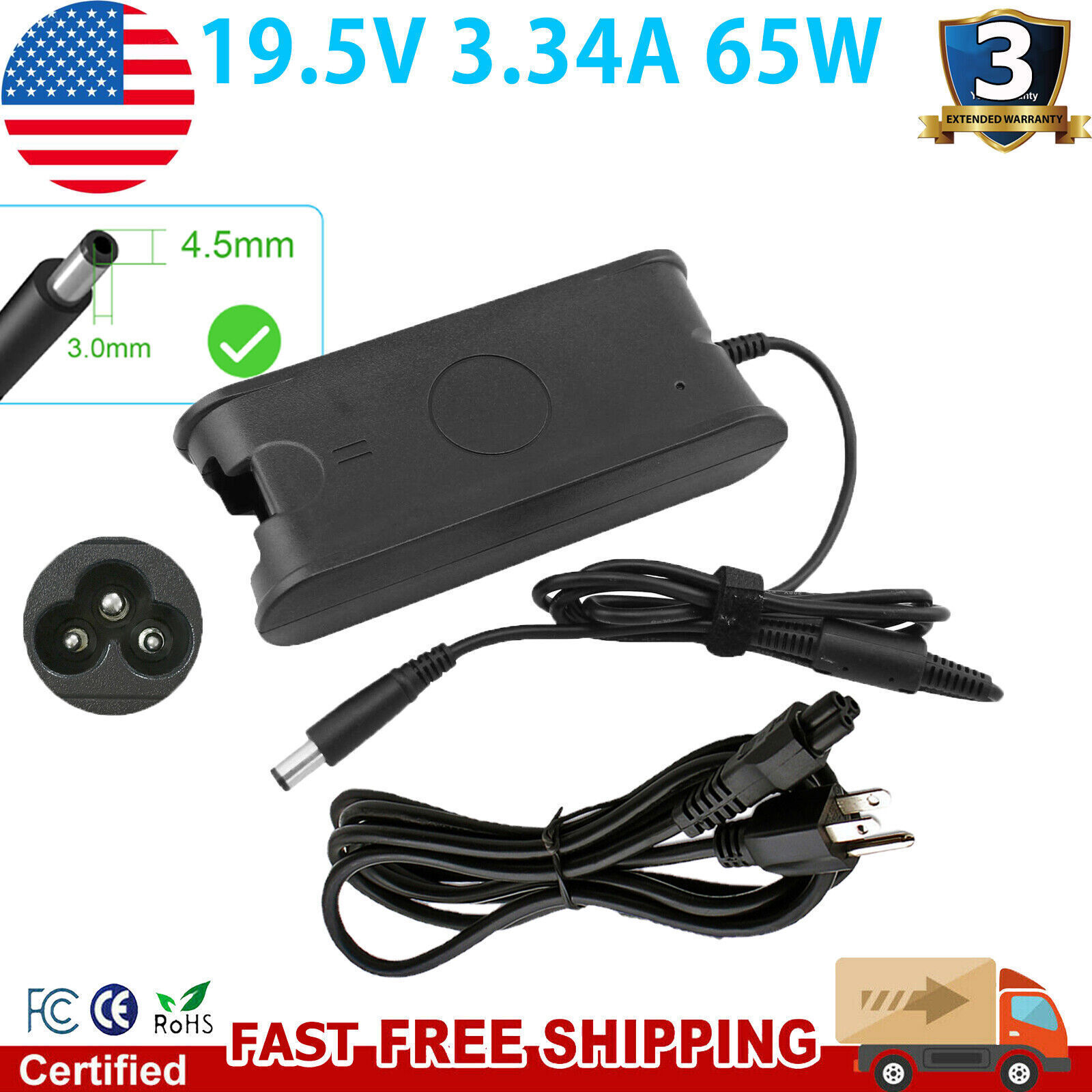Primary image for 65W For Dell Inspiron 24 3455 3459 3464 AC Adapter Charger Power Supply Cord
