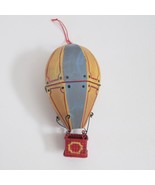 Vintage SCF Metal Hot Air Balloon Ornament Blue And Yellow And Red Basket - £16.92 GBP