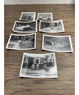 Vintage 1958 Lot of 7  Photographs Children Siblings Cars Party  OOAK KG JD - $11.88