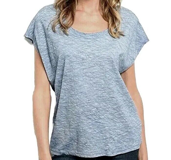 Le Lis Shirt Top T Blue Size M, L Choice Casual Cap Sleeve Denim Lightwe... - $10.99