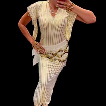 Belly Dance Costume: Saidi Shaabi Dress with Coins Belt - $159.00
