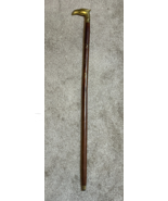 Antique Brass Eagle Handle 35.5&quot; Wood Walking Stick Cane w/ Inlaid Brass... - $69.22 CAD