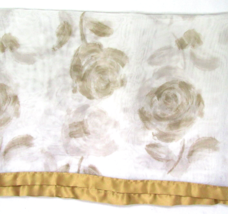JCPenney Rose Floral Gold 60 x 216 Semi-Sheer Scarf Valance - £33.53 GBP
