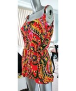 VINTAGE COTTON SWIMSUIT PLAY SUIT SKIRTED SUN SUIT ROMPER - $89.00