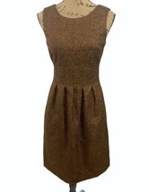 Lela Rose Pleated Metallic Bronze Brown Dress $1,200 - £145.94 GBP