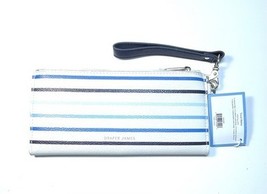 NWT DRAPER JAMES Stripe White Blue Travel Wallet Wristlet Pouch - $45.99