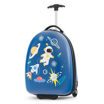 16 Inch Kids Carry-On Luggage Hard Shell Suitcase with Wheels-Blue - Col... - $77.19