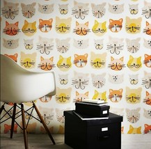 Multi Colour Cartoon Cats Wallpaper A4 SAMPLES - £2.65 GBP