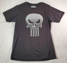 Marvel T Shirt Top Womens Medium Black Skull Polyester Short Sleeve Crew Neck - £8.04 GBP