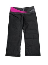 LULULEMON Womens Leggings REVERSIBLE Cropped Elastic Waist Black Pink Si... - £12.99 GBP