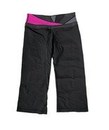 LULULEMON Womens Leggings REVERSIBLE Cropped Elastic Waist Black Pink Si... - £12.19 GBP