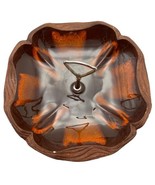 Vintage MCM Sequoia Pottery Candy Nut Dish 713 Handle Brown Orange Glaze... - $33.87