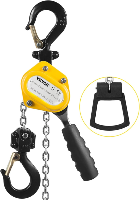 Hand Mini Lever Chain Hoist, 0.5T 10FT, Yellow - $135.53