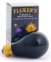 Flukers Black Nightlight Bulb Incandescent Reptile Light - 75 watt - £8.13 GBP