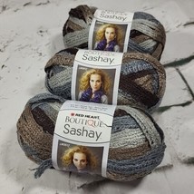Red Heart Boutique Sashay Yarn Lot Of 3 Skeins Earth-Tones Stripes Waltz New - £9.49 GBP
