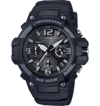 Casio MCW100H-1A3 Men&#39;s Chronograph Analog Black Resin Band Watch - £40.71 GBP
