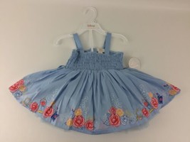 Disney Tutu Couture 12mo Girls Blue Dress &amp; Panties Belle Beauty Beast Roses NWT - £58.14 GBP