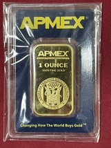 Gold Bar APMEX 1 Ounce Fine Gold 999.9 In Sealed Assay - £1,659.33 GBP