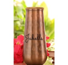Pure Copper lacquer Block Engraved Design Bedroom Bottle with wooden lid - 1 - £36.68 GBP