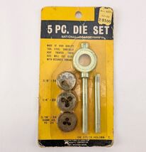 Vintage Kmart 5 Pc Die Set Japan National Coarse Tool Steel Blister Pack... - $11.88