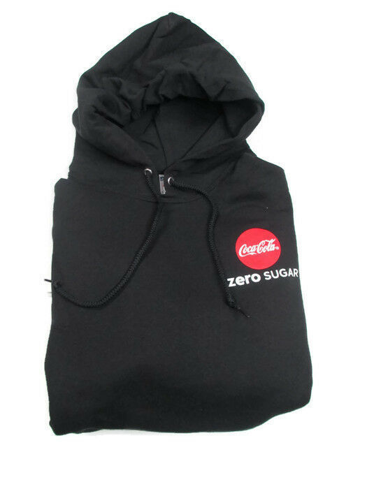 Coca Cola Zero Sugar Hooded Black Sweatshirt    Large - $29.21
