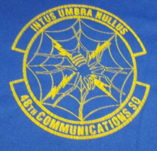 Discontinued 48TH Communications Squadron Intus Umbra Nullu Blue Shirt Large - £22.32 GBP