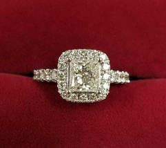 Engagement Ring 2.40Ct Princess Cut Simulated Diamond 14k White Gold Size 7.5 - £215.25 GBP