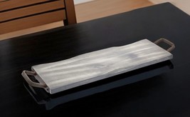 27&quot; Gray and Black Wood and Metal Serving Tray With Handles - $1,751.21 MXN