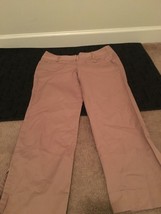 Ann Taylor Loft Women&#39;s Khaki Capri Pants Side Slits Size 6 - $35.64