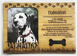 DALMATIAN Dog Profile Laser Engraved Wood Picture Frame Magnet - £10.82 GBP