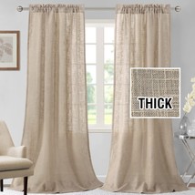 Hversailtex Linen Curtains 108 Inches Long Natural Blended Linen, Angora. - £41.54 GBP