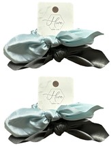 Lot of 2 Hive and Co Hair Ties with Bow - 2 count Each Blue &amp; Gray   #73... - £7.81 GBP