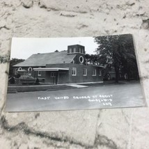 Vintage Real Picture Postcard First United Church Of Christ Black And Wh... - $14.84