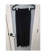 Unbranded Black Pleated Midi Skirt Size M Elastic Waist Stretchy - $409.20 MXN